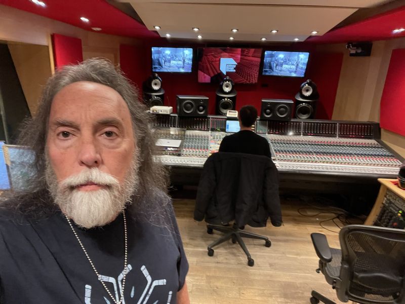Warren Wyatt in a control room at Abbey Road Studios